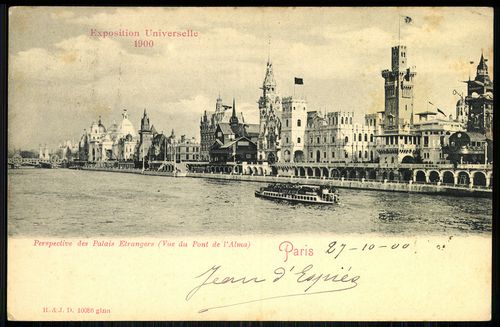 Exposition Universelle 1900. Perspective des Palais Etrangers (Vue du Pont de l'Alma). Paris
