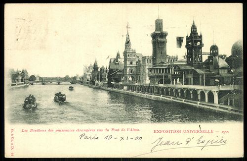 Exposition Universelle 1900. Les Pavillons des puissances étrangéres vus du Pont de l'alma