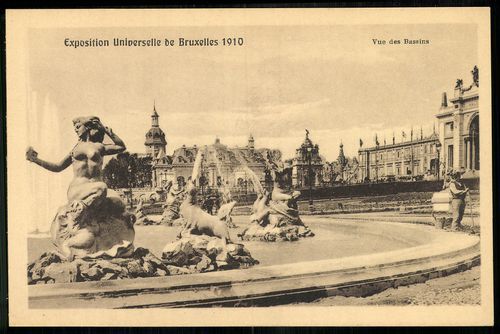 Exposition Universelle de Bruxelles 1910. Vue des Bassins