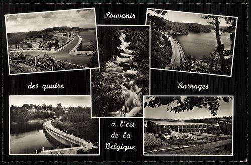 Souvenir des quatre Barrages a l'est de la Belgique; 1. Eupen; 2. Gileppe; 3. Robertville; 4. Bütgen...
