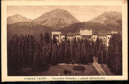 Vysoké Tatry. Tatranská Polianka, v pozadí Gerlachovka