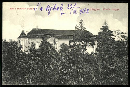 Osgyán Gömör megye; Báró Luzánszky-kastély