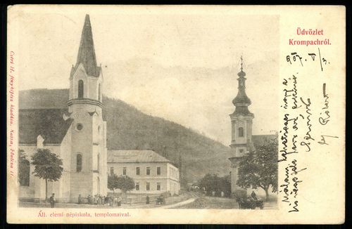 Üdvözlet Krompachról Áll. elemi népiskola, templomaival