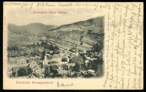 Üdvözlet Krompachról Krompach város látképe