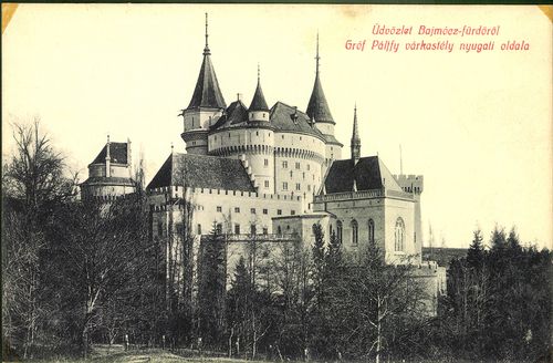 Üdvözlet Bajmócz-fürdőről; Gróf Pálffy várkastély nyugati oldala