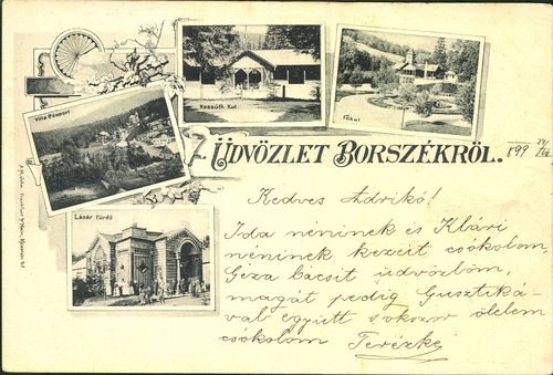 Üdvözlet Borszékről; Villa csoport; Kossuth kút; Főkút; Lázár fürdő