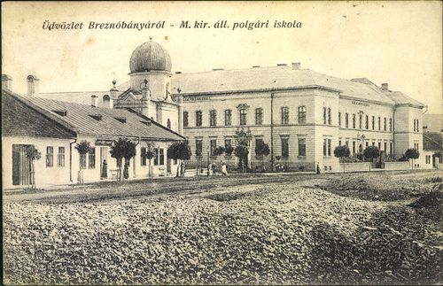 Üdvözlet Breznóbányáról; M. kir. áll. polgári iskola
