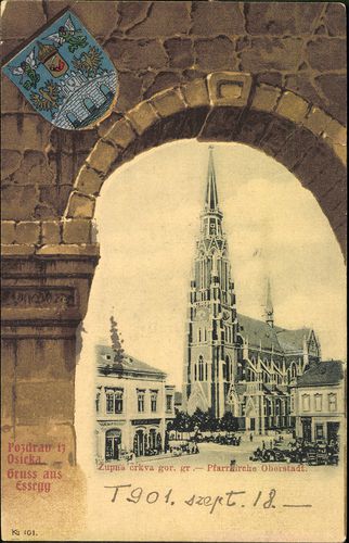 Gruss aus Essegg; Pfarrkirche Oberstadt