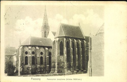 Pozsony. Ferenciek temploma (felvéve 1909-ben)