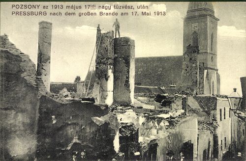 Pozsony az 1913. május 17-diki nagy tűzvész után