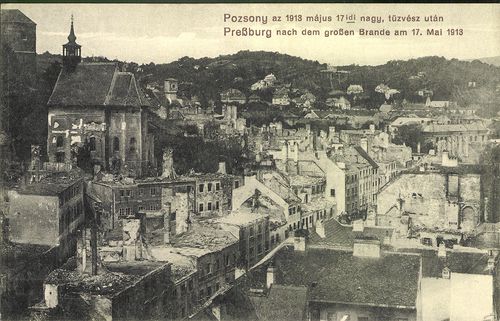 Pozsony az 1913. május 17-diki nagy tűzvész után