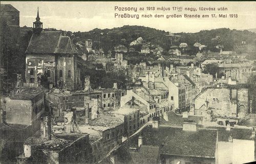 Pozsony az 1913. május 17-i nagy tűzvész után