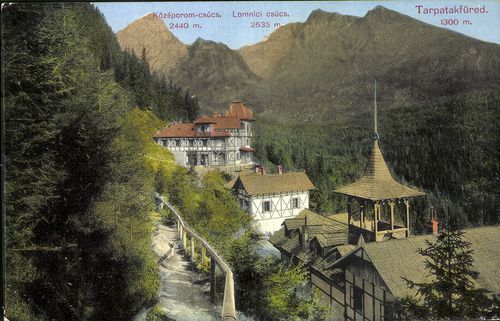 Tarpatakfüred 1300 m. Középorom-csúcs 2440 m.; Lomnici-csúcs 2635 m.