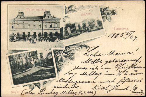 Pancsova; Weisz szálloda; Népkert; Népkert