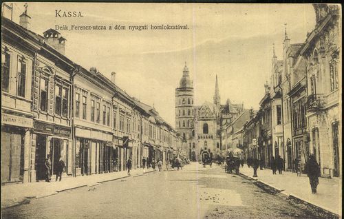Kassa; Deák Ferenc utca a dóm nyugati homlokzatával