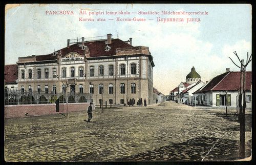 Pancsova; Áll. polgári leányiskola, Korvin utca; Staatliche Mädchenbürgerschule; Korvin Gasse