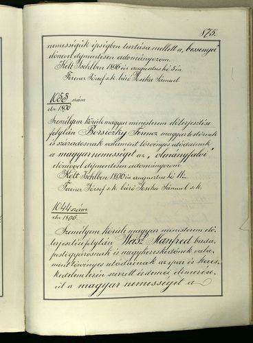 Királyi Könyvek - 69.676 (Ferenc József - Ischl - 1896.08.08 - nemesség adományozása)
