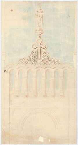 Római katolikus templom és plébánia. Főhomlokzat középső axi... [HU BFL - XV.17.f.331.b - 4/68]