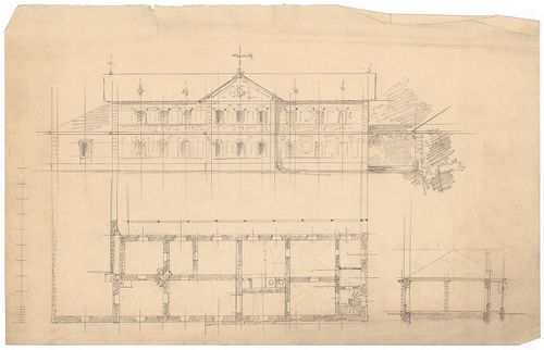 Károlyi-kastély. Emeletráépítési tervvázlat. [HU BFL - XV.17.f.331.b - 21/2]