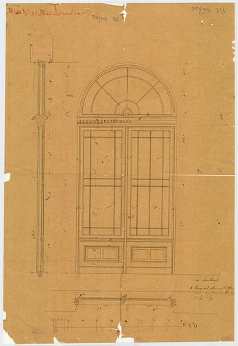 Régi Képviselőház. Üvegezett ajtók nézete, vízszintes és füg... [HU BFL - XV.17.f.331.b - 65/31]
