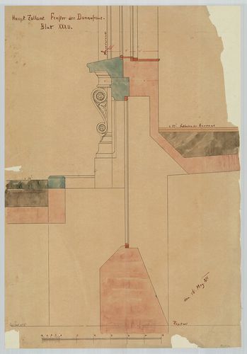 Vámház. Ablak szerkezeti rajza a dunai oldalon. [HU BFL - XV.17.f.331.b - 122/170]