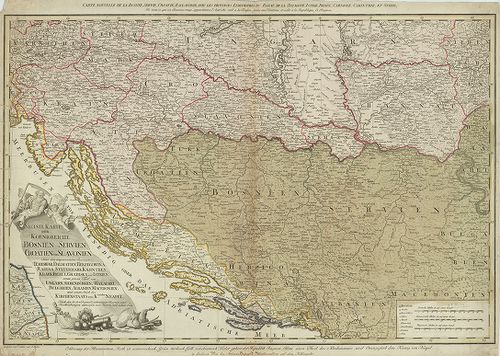 Neueste Karte der Koenigreiche Bosnien Servien Croatien und ... [B II a 4]