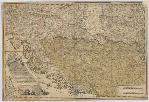 Neueste Karte der Koenigreiche Bosnien, Servien, Croatien un... [B III a 1]