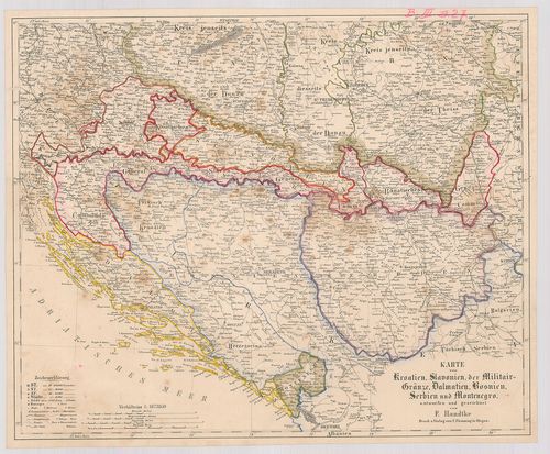Karte von Kroatien, Slavonien der Militair-Gränze, Dalmatien... [B III a 27]
