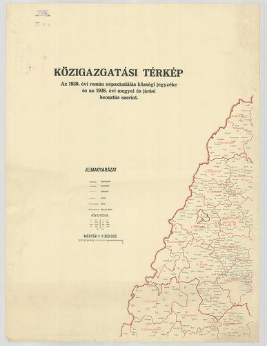 [Erdély.] Közigazgatási térkép az 1930. évi román népszámlál... [B III a 188]