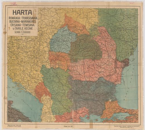 Harta România – Transilvania – Bucovina – Maramureş – Crişan... [B III a 210/6]