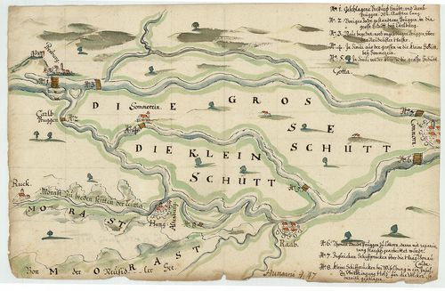 [A Csallóköz és Szigetköz térképe 1664 körül.] [B IX a 674/5]