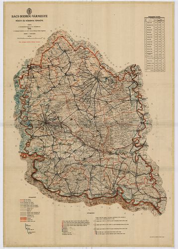 Bács-Bodrog vármegye közúti és kőbánya térképe. [B IX a 2422]
