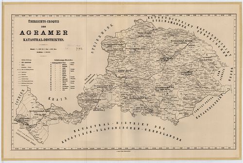 A zágrábi kat. ker. átnézeti térképe. 4 megye: Fiume, Zágráb... [B IX a 2565]