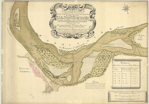 Mappa del Corso e stato presentaneo del fiume Po in Vicinanz... [B VII b 74]