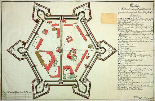Grundriss der Stadt und Festung Leopoldstadt in Ungarn in un... [G I h 394/1]
