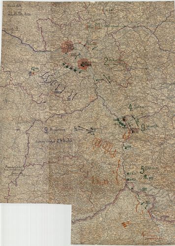Osztrák-magyar - orosz helyzet Plock és a Kárpátok között. [H IV d 596/3-49]