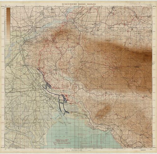 Olaszok által készített térkép állásaink helyzetéről Doberdo... [H IV d 680/5-13]