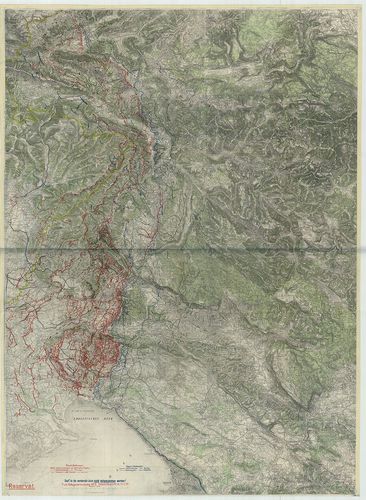 Osztrák, magyar - olasz állások az Isonzo fronton Flits-Adri... [H IV d 682/10-42-1]