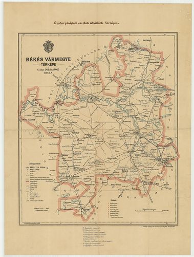 Békés vármegye térképe [BéML XV 1 a 154]