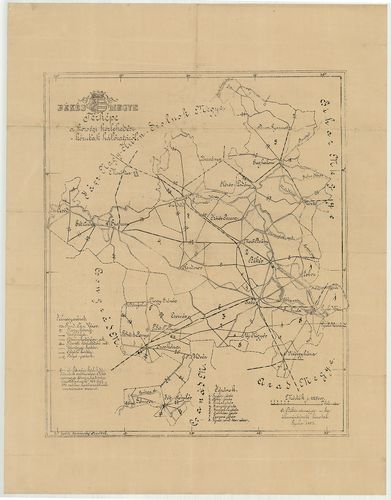 Békés megye térképe a községi közlekedési közutak hálózatáró... [BéML XV 1 a 163]