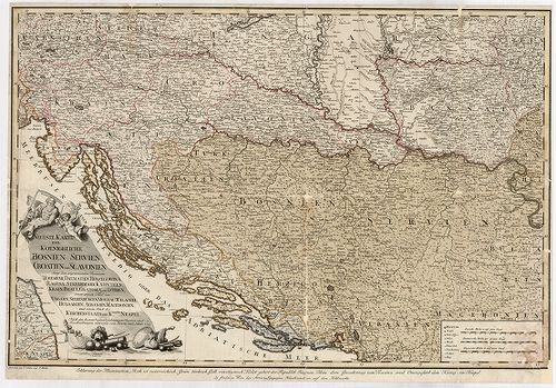 Neueste Karte der Königreiche Bosnien, Servien, Croatien und... [BéML XV 1 a 193]