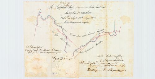 A Széplak-hosszúszeri és Alsó-hutkai közös határvonalon 1865... [Heves Fktp mlt 99]