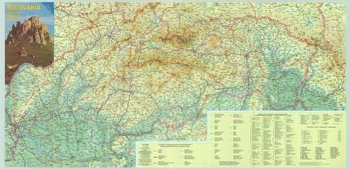 szlovákia autós térkép Szlovakia Terkepe Magyar Telepulesnevekkel Szszbml T 469 Terkepek Hungaricana szlovákia autós térkép