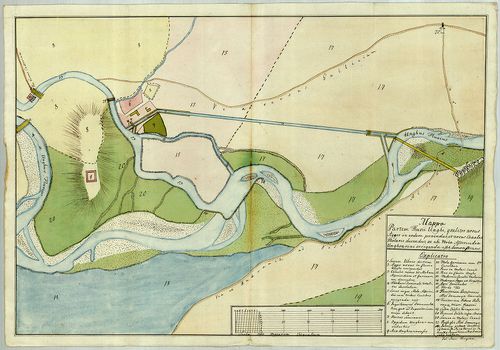 Mappa partem fluvii Unghi qualiter novus agger in eodem pone... [S 11 - No. 1437:3.]