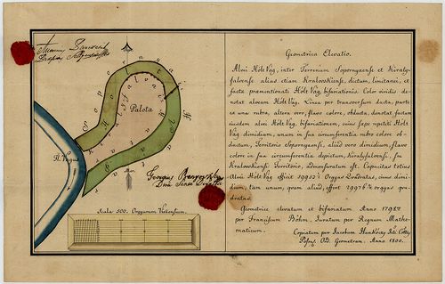 Geometrica Elevatio alvei Hólt Vág, inter Terrenum Sopornyae... [S 11 - No. 1871.]