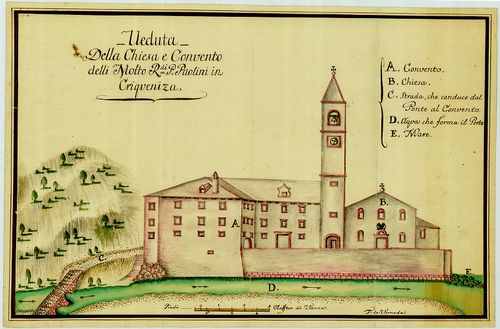 Pianta Del Convento, Chiesa delli ... P. Paolini in Criqueni... [S 12 - Div. VIII. - No. 259:1-2.]
