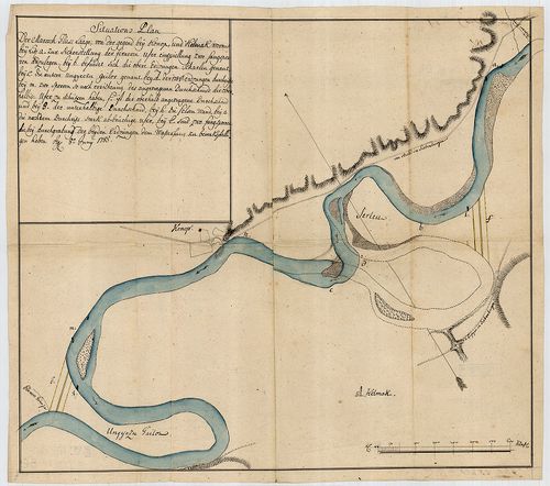 Situations Plan der Marosch Fluss Laage, von der Gegend bey ... [S 12 - Div. XIII. - No. 56:1.]