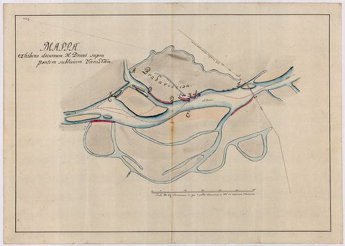 Mappa exhibens decursum fluvii Dravi supra pontem sublicium ... [S 12 - Div. XIII. - No. 196.]