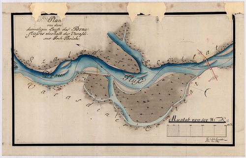 Plan von dem dermaligen Laufe des Drau-Flusses oberhalb des ... [S 12 - Div. XIII. - No. 331.]