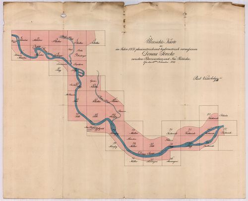 Übersichts Karte der im Jahre 1833 planimetrisch und hydrome... [S 12 - Div. XIII. - No. 626.]